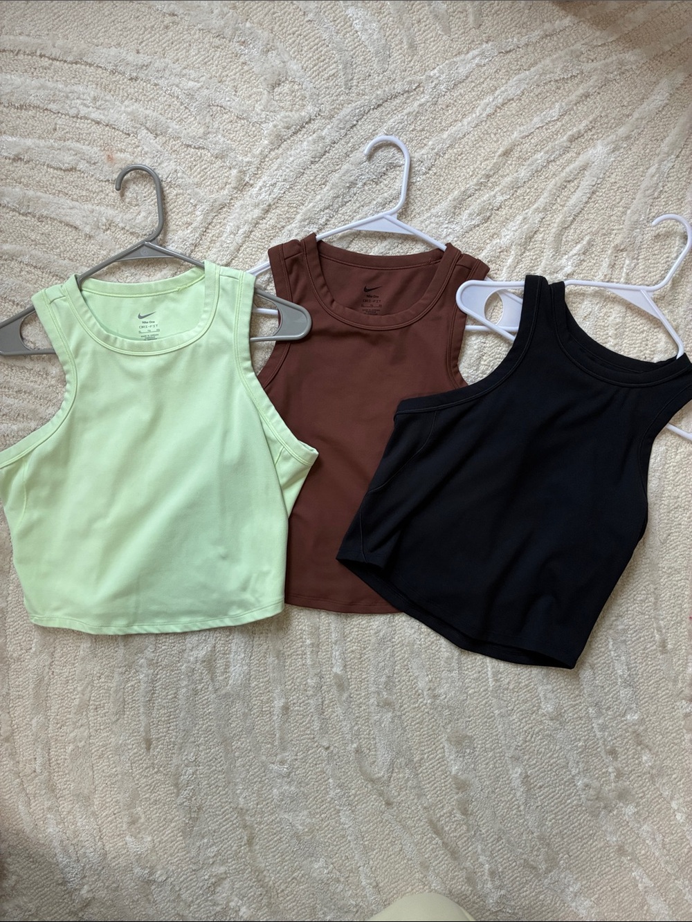 Nike Women’s Tank Tops Trio - Black, Brown, Light Green